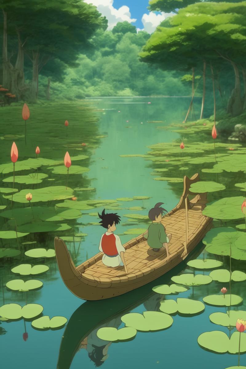 00069-1137448927-_lora_Studio Ghibli Style_1_Studio Ghibli Style - Ghibli Studio，simple，Less characterization，a dragon boat，a dragon boat made of.png